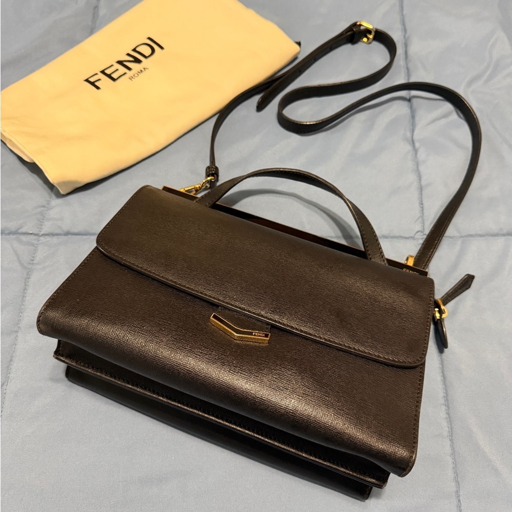 Fendi saffiano Demi jour Crossbody Bag
